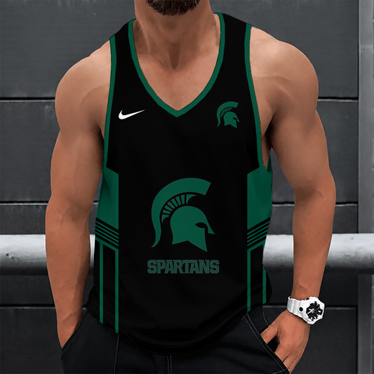 [SLAM DUNK DEAL] NEW CUSTOMIZED NCAA MAM07 MSS MICHIGAN STATE SPARTANS STRAPPY UNISEX TANK TOP