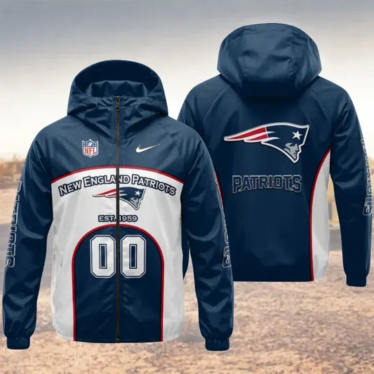[TOUCHDOWN DEAL] NEW CUSTOMIZED NFL27 NEP NEW ENGLAND PATRIOTS WINDBREAKER JACKET