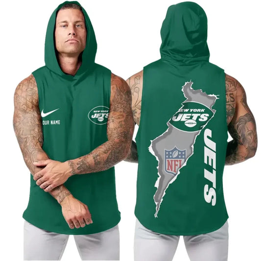 [TOUCHDOWN DEAL] NEW CUSTOMIZED NFL25 NYJ NEW YORK JETS HOODED TANK TOP