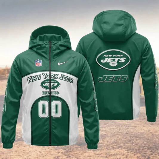 [TOUCHDOWN DEAL] NEW CUSTOMIZED NFL25 NYJ NEW YORK JETS WINDBREAKER JACKET