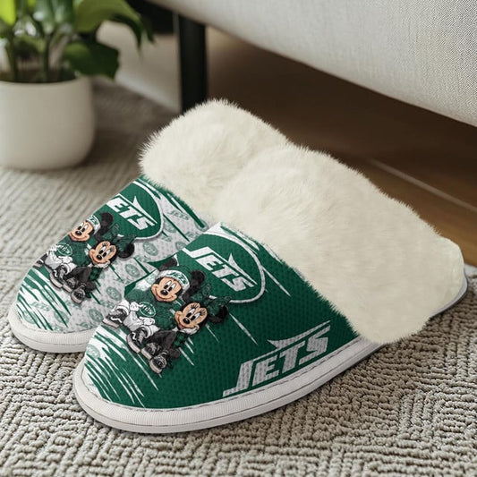 [TOUCHDOWN DEAL] NEW CUSTOMIZED NFL25 NYJ NEW YORK JETS COTTON SLIPPERS