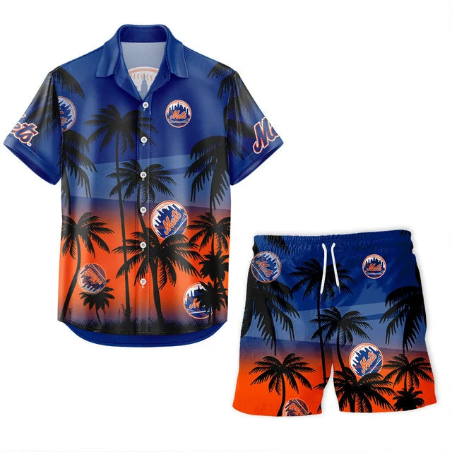 [HOMERUN DEAL] NEW CUSTOMIZED MLB17 NYM NEW YORK METS UNISEX HAWAIIAN SHIRT & SHORTS SET