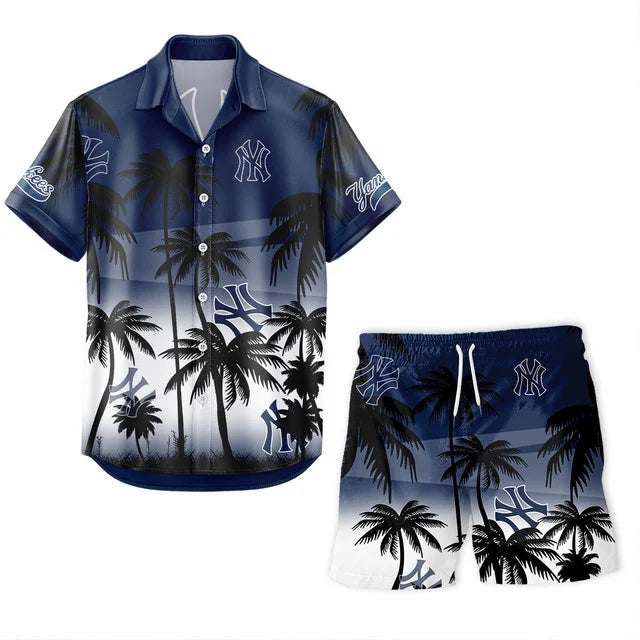 [HOMERUN DEAL] NEW CUSTOMIZED MLB01 NYY NEW YORK YANKEES UNISEX HAWAIIAN SHIRT & SHORTS SET