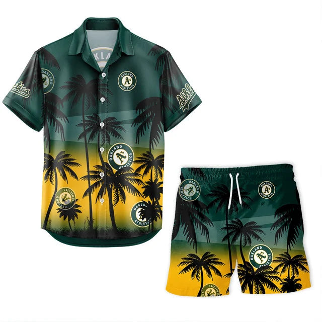 [HOMERUN DEAL] NEW CUSTOMIZED MLB23 OAS OAKLAND ATHLETICS UNISEX HAWAIIAN SHIRT & SHORTS SET