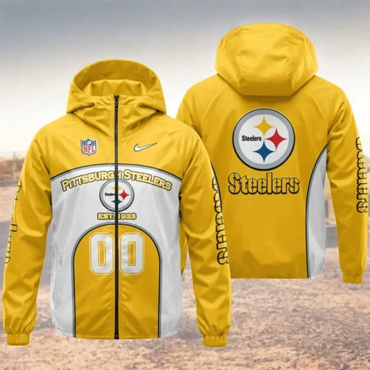 [TOUCHDOWN DEAL] NEW CUSTOMIZED NFL14 PSB PITTSBURGH STEELERS WINDBREAKER JACKET