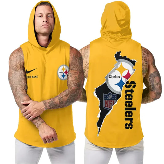 [TOUCHDOWN DEAL] NEW CUSTOMIZED NFL14 PSB PITTSBURGH STEELERS HOODED TANK TOP