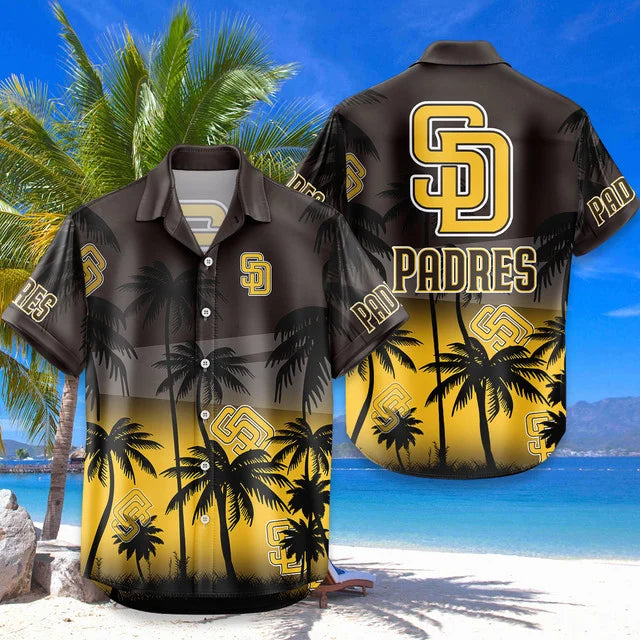 [HOMERUN DEAL] NEW CUSTOMIZED MLB18 SDP SAN DIEGO PADRES UNISEX HAWAIIAN SHIRT & SHORTS SET