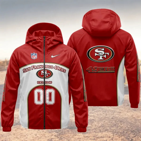 [TOUCHDOWN DEAL] NEW CUSTOMIZED NFL11 SF49 SAN FRANCISCO 49ERS WINDBREAKER JACKET