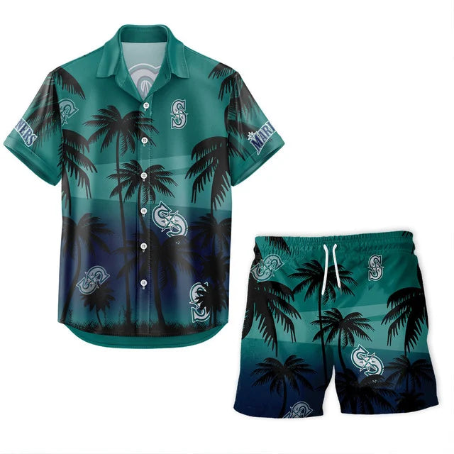 [HOMERUN DEAL] NEW CUSTOMIZED MLB14 SMS SEATTLE MARINERS UNISEX HAWAIIAN SHIRT & SHORTS SET