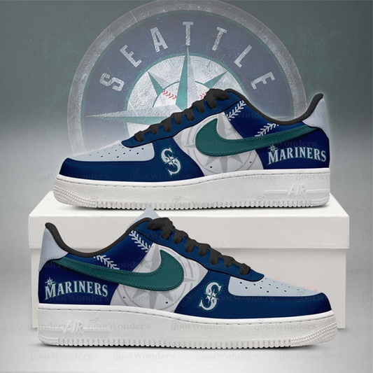 [HOMERUN DEAL] NEW CUSTOMIZED MLB14 ST MARINERS AF1 SHOES