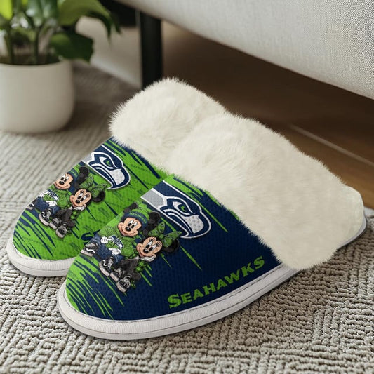 [TOUCHDOWN DEAL] NEW CUSTOMIZED NFL06 SSH SEATTLE SEAHAWKS COTTON SLIPPERS