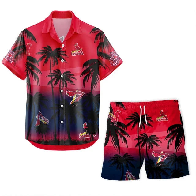 [HOMERUN DEAL] NEW CUSTOMIZED MLB24 SLC ST. LOUIS CARDINALS UNISEX HAWAIIAN SHIRT & SHORTS SET
