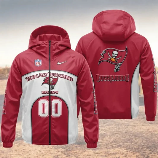 [TOUCHDOWN DEAL] NEW CUSTOMIZED NFL10 TBB TAMPA BAY BUCCANEERS WINDBREAKER JACKET