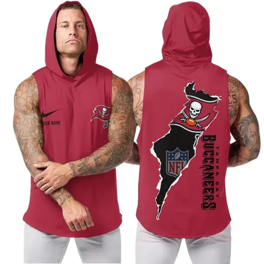 [TOUCHDOWN DEAL] NEW CUSTOMIZED NFL10 TBB TAMPA BAY BUCCANEERS HOODED TANK TOP