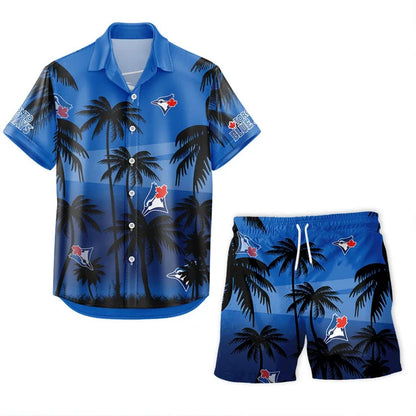 [HOMERUN DEAL] NEW CUSTOMIZED MLB12 TBJ TORONTO BLUE JAYS UNISEX HAWAIIAN SHIRT & SHORTS SET