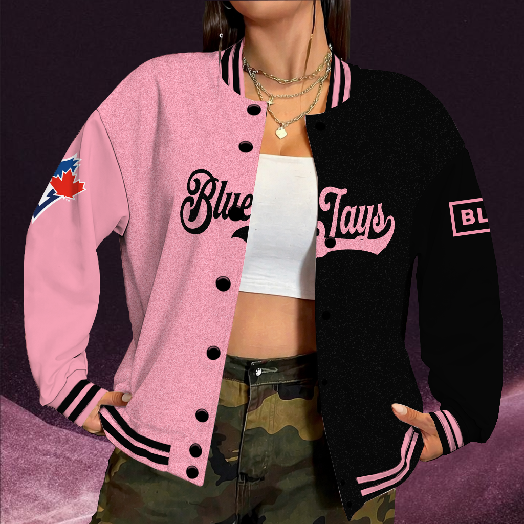 [HOMERUN DEAL] NEW CUSTOMIZED MLB12 TBJ TORONTO BLUE JAYS SATIN VARSITY & BASEBALL JACKET