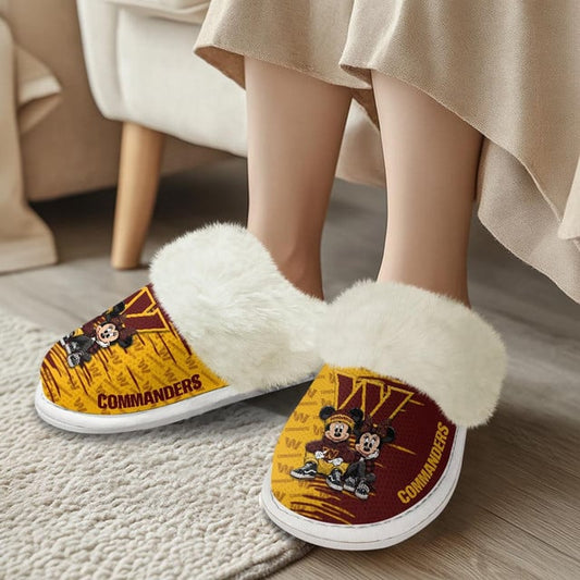 [TOUCHDOWN DEAL] NEW CUSTOMIZED NFL12 WTC WASHINGTON COMMANDERS COTTON SLIPPERS