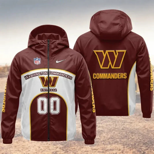 [TOUCHDOWN DEAL] NEW CUSTOMIZED NFL12 WTC WASHINGTON COMMANDERS WINDBREAKER JACKET