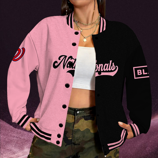 [HOMERUN DEAL] NEW CUSTOMIZED MLB28 WNS WASHINGTON NATIONALS SATIN VARSITY & BASEBALL JACKET
